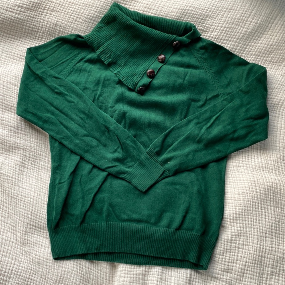 Forest Green Fold-over Turtleneck